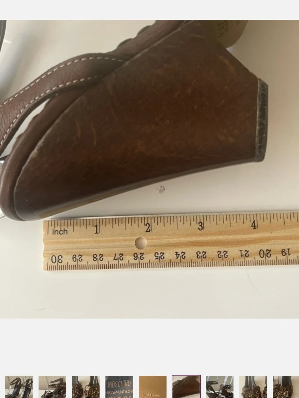 MOSCHINO wedge heel sandals brown